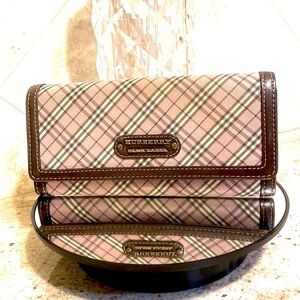 Burberry blue label pink plaid wallet